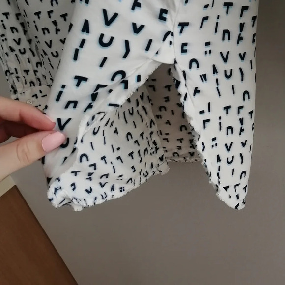 Maje Chacha Letter Print Silk Viscose Button Up Blouse Twee Maje 1 or Small - Picture 10 of 16